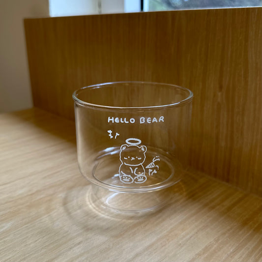 Hello Bear Glass Cup